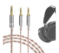 GEEKRIA Câble équilibré 4,4 mm compatible avec HIFIMAN SUNDARA, Edition XS, HE 400i/1000V2, Denon AH-D600/D7200, cordon audio 6N OCC tressé argenté (4,4 mm vers double 3,5 mm mâle/4,9 ft)