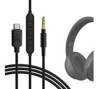 GEEKRIA Câble numérique USB-C vers audio avec micro compatible avec Beats Studio Pro/3, Solo 4/3, câble audio Type-C de remplacement avec micro intégré et contrôle du volume (1,2 m/4 ft)