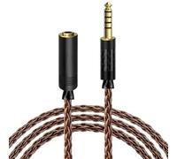 GEEKRIA Câble symétrique Apollo 6NOCC 4,4 mm, rallonge de mise à niveau en cuivre monocristallin, câble de remplacement mâle vers femelle 4,4 mm pour casque HiFi (1,5 m)