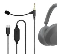 GEEKRIA Câble USB-C pour micro-perche, compatible avec Soundcore Space One, Sony WH-1000XM6, ULT WEAR, cordon de remplacement avec micro-perche et contrôle volume/silence pour jeu & réunions (5,6 ft)