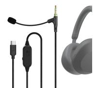 Geekria Câble USB-C vers 3,5 mm avec micro-cravate boom compatible avec Sony WH-1000XM6/1000XM5, ULT WEAR, Soundcore Space One (5,6 ft) - Câble casque avec contrôle volume/mute