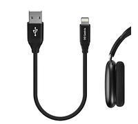 GEEKRIA Câble USB pour charge d’écouteurs, compatible avec Apple AirPods Max/Pro, Beats Solo Pro, Powerbeats Pro, certifié MFi, USB vers Lightning (30 cm)