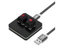 Geekria Contrôleur d’appel RGB pour mise en sourdine, compatible Microsoft Teams sur Windows, activer/désactiver micro et vidéo via boutons clavier mécaniques, pour cours/conférence (Noir)
