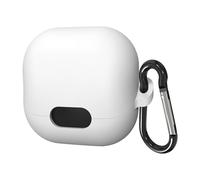 Geekria Coque en Silicone Compatible avec écouteurs Soundcore Liberty 4 NC True Wireless - avec Crochet Porte-clés - Port de Charge Accessible (Blanc)