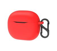 Geekria Coque en Silicone Compatible avec Les écouteurs JBL Tune 125TWS True Wireless, Housse de Protection pour écouteurs,étui de Protection avec Crochet Porte-clés,Port de Charge Accessible (Rouge)