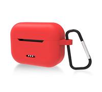 Geekria Coque en Silicone Compatible avec Les écouteurs NC2 True Wireless, Housse de Protection pour écouteurs, étui de Protection avec Crochet Porte-clés, Port de Charge Accessible (Rouge)