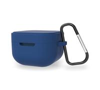 Geekria Coque en Silicone Compatible avec Les écouteurs sans Fil Audio-Technica ATH-SQ1TW True Wireless Earbuds, étui de Protection avec Crochet Porte-clés, Port de Charge Accessible (Bleu foncé)