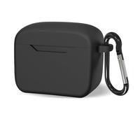 Geekria Coque en silicone compatible avec les écouteurs sans fil EDIFIER TWS5 Pro, coque de protection pour écouteurs avec crochet porte-clés, port de charge accessible (noir)