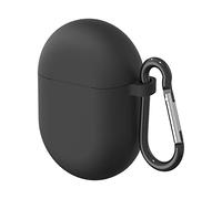 Geekria Coque en silicone compatible avec les écouteurs sans fil Google Pixel Buds A True sans fil, étui de transport de protection avec crochet porte-clés, port de charge accessible (noir)