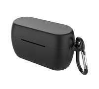 Geekria Coque en silicone compatible avec les écouteurs sans fil Jabra Elite 3, Elite 4 True - Housse de protection pour écouteurs avec crochet porte-clés - Port de charge accessible - LED avant