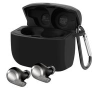 Geekria Coque en silicone compatible avec les écouteurs sans fil Jabra Elite Active 65t True sans fil, étui de transport de protection avec crochet porte-clés, port de charge accessible (noir)