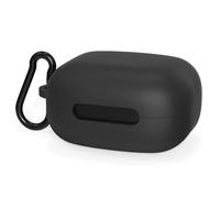 Geekria Coque en silicone compatible avec les écouteurs sans fil Soundcore by Anker C40i, coque de protection pour écouteurs avec crochet porte-clés, port de charge accessible (noir)