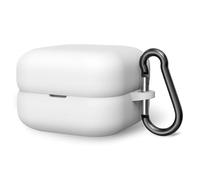 Geekria Coque en silicone compatible avec Sony LinkBuds Fit WF-LS910N, écouteurs sans fil, housse de protection pour écouteurs avec crochet porte-clés, port de charge accessible (blanc)