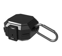 Geekria Coque en TPU compatible avec Samsung Galaxy Buds 2, Live, Pro True sans fil, étui de transport avec crochet porte-clés, port de charge accessible (noir)