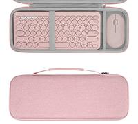 GEEKRIA Coque Rigide Compatible avec Logitech K380 + M350, Microsoft Designer Compact Keyboard + Microsoft Mobile Wireless Keyboard & Pebble Mouse Combo (Rose)