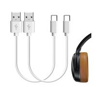 Geekria Cordon de charge de type C pour Sküllcandy Indy Evo, Push, Sesh Evo, Indy Fuel True, Indy ANC, Crusher Evo, Crusher ANC/USB-A vers USB-C Câble de charge pour écouteurs, écouteurs (blanc 30 cm)