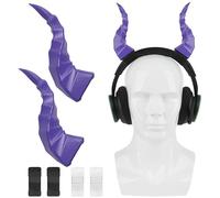 GEEKRIA Corne de diable pour casque imprimées en 3D, bandeau réglable accessoire cosplay pour casques supra-auriculaires, compatible avec Beats Solo 4, Sennheiser HD 400U et plus (Violet)