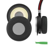 Geekria Coussinets de rechange confortables en maille pour casque Jabra Evolve 65UC/65MS/ 40UC/40MS/ 30US/30II/20SE/20UC/20MS, noir + gris