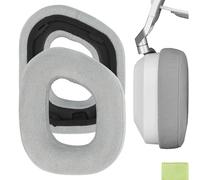 Geekria Coussinets de rechange confortables en micro daim pour casque sans fil Corsair HS80 RVB (très épais/gris)