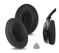 Geekria Coussinets de rechange confortables en tissu laminé compatibles avec les casques Bose QC45/QC35/QC35II, QC35 II Gaming, SoundLink, SoundTrue Around-Ear QuietComfort SE (noir)