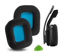 Geekria Coussinets de rechange confortables en velours pour casque ASTRO Gaming A20 (noir bleu)