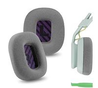 Geekria Coussinets de rechange en tissu maille confortable pour casque Astro Gaming A10 Gen 2 - Coussinets de casque - Pièces de réparation (gris/violet)
