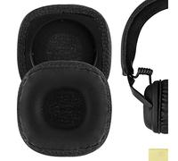 Geekria Coussinets de Rechange QuickFit en Cuir protéiné pour Marshall Major III Filaire, Major III Bluetooth sans Fil, Mid ANC, Coussinets d'oreille, pièces de réparation (Noir)