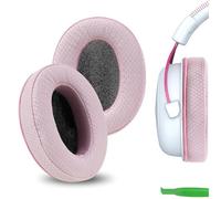GEEKRIA Coussinets d'oreille de Rechange Pro en Tissu maillé Extra épais pour Casque HyperX Cloud II/III/Alpha/Flight/Stinger 2/Core/Revolver S (Rose)