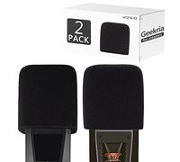 Geekria Creators Lot de 2 pare-vent en mousse compatible avec LEWITT LCT240 PRO, LCT249, LCT280, LCT440 PURE, LCT441 FLEX pour microphone anti-pop en mousse (noir / lot de 2)