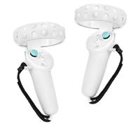 GEEKRIA Design Controller Grip Cover Accessoires Compatible avec Pico Neo 3, Protecteur de poignées anti-lancement en silicone avec sangles d'articulation réglables (Blanc, 1 paire)