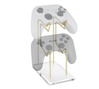GEEKRIA Double support de manette compatible avec PS5/PS4/Xbox Series X/S/One/Switch Pro/8BitDo Pro 2, base en acrylique, support universel en aluminium pour accessoires de jeux vidéo.