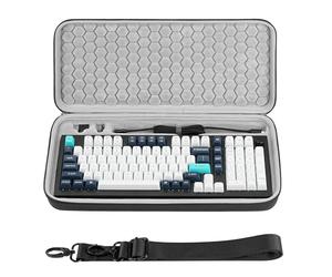 GEEKRIA Étui à 96 % avec clavier, compatible avec Keychron Q5 HE/Q5 Max/Q5 Pro, EPOMAKER Galaxy100 / TH99, Aula S98 Pro/F99 PRO, RK Royal KLUDGE S98, sac de transport rigide (gris foncé)