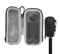 Geekria Étui de transport pour caméra d'action compatible avec Insta360 X3, mini étui de transport de protection, sac de rangement de voyage à coque rigide, étanche, accessoires de sport (gris foncé)