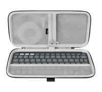 GEEKRIA Étui de transport pour clavier, compatible avec Logitech KEYS-to-GO 2 - Housse de protection rigide de voyage (gris foncé)