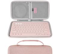 Geekria Étui de transport pour clavier, coque rigide, sac de voyage pour petit clavier compact, compatible avec Logitech K380, Logitech Pebble Keys 2 K380s (rose)