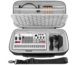 GEEKRIA Étui de transport pour interface audio, compatible avec Korg Volca Drum/Volca Keys/Volca Beats/Volca FM2/Volca Sample 2/Volca Bass, sac de voyage portable en EVA à coque rigide (gris foncé)