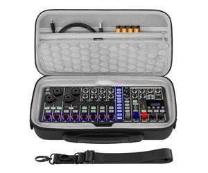 GEEKRIA Étui de transport pour interface audio, compatible avec la table de mixage numérique Zoom LiveTrak L6max / L6max, sac de voyage portable en EVA à coque rigide (gris foncé)