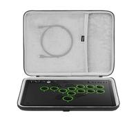 Geekria Étui de transport rigide de voyage compatible avec contrôleur d'arcade Razer Kitsune / 8BitDo à tous les boutons (gris foncé)