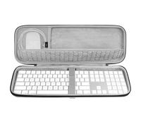 Geekria Étui de transport rigide pour clavier - Compatible avec Apple Magic Keyboard avec pavé numérique et coque combo Apple Magic Mouse (gris clair)