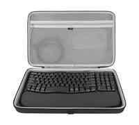 Geekria Étui de transport rigide pour clavier de voyage, compatible avec clavier ergonomique sans fil Logitech Wave Keys MK670 Combo/Wave Keys (gris foncé)