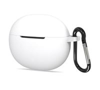 Geekria Étui en Silicone Compatible avec Les écouteurs sans Fil Edifier X2, Coque de Protection pour écouteurs avec Crochet Porte-clés, Port de Charge Accessible (Blanc)