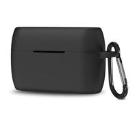 Geekria Étui en Silicone Compatible avec Les écouteurs sans Fil Jabra Elite 4 Active True Wireless, Housse de Protection pour écouteurs avec Crochet Porte-clés, Port de Charge Accessible (Noir)