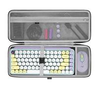 GEEKRIA étui pour Clavier 75%, Sac de Voyage Rigide pour Clavier mécanique Gaming Compact 84 Touches, Compatible Logitech Pop Keys/Pop Icon Combo/MX Mechanical Mini (Gris foncé)