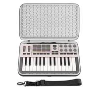 Geekria Étui Rigide de Voyage, Compatible avec Akai Professional MPK Mini IV, Novation FLkey 2 Mini 25, Housse de Transport pour Clavier de contrôleur MIDI (Gris foncé)