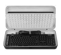 Geekria Étui Rigide pour Clavier de Taille complète Compatible Corsair Galleon 100 SD/K100 RGB/K70 Max, Razer BlackWidow V4 Pro, Sac de Voyage pour Clavier 104-108 Touches (Gris foncé)