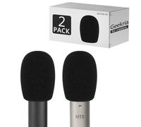 Geekria Foam Windscreen pour créateurs, Compatible avec Rode M5, NT5, NT6, NT55 - Anti-Pop en Mousse, Protection Micro, Filtre en Mousse (Noir/Pack de 2)