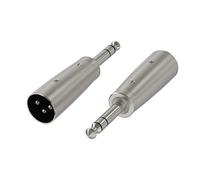 Geekria for Creators Adaptateur de câble de Microphone XLR mâle vers 6,35 mm TRS mâle, Compatible avec Shure SM58, SM57, SM7B, MV7, PGA48, Behringer xm8500 Prise de Cordon Micro (Argent, Lot de 2)