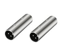 Geekria for Creators Adaptateur de câble de Microphone XLR mâle vers XLR mâle, Compatible avec Shure SM58, SM57, SM7B, MV7, PGA48, Behringer xm8500 Prise de Cordon Micro (Argent, Lot de 2)