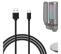 Geekria For Creators Câble de microphone type C vers USB A, 2 m, compatible avec FIFINE AmpliGame A6, HyperX QuadCast S, SoloCast, Logitech G Yeti GX, TONOR TC30 (Noir)