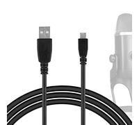 GEEKRIA for Creators Câble de microphone USB vers micro USB 2,8 m / 2,8 m, compatible avec Blue Yeti X, Yeti Nano, BONAOK G50, X39, Q31, Q37, Q78, BlueFire, Ankuka Karaoke Microphone Mic Cord (Noir)